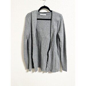 David Naman Mens Wool Blend Hooded Cardigan Sweater Open Front Gray Size XL